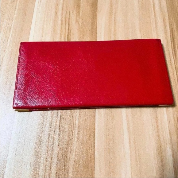 Yves Saint Laurent Red Wallet with Gold Accents - Picture 4 of 7